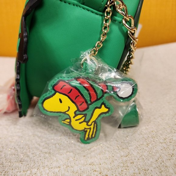 Loungefly Peanuts Snoopy Woodstock Christmas Wreath Light UP Crossbody Bag NEW - Picture 6 of 11
